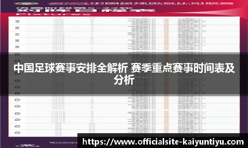 中国足球赛事安排全解析 赛季重点赛事时间表及分析