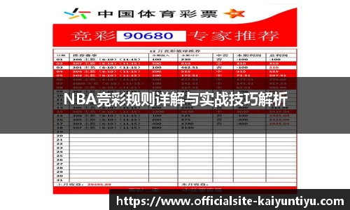 NBA竞彩规则详解与实战技巧解析